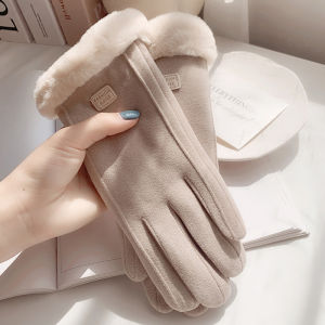 Hot Sale Women Winter Thick Plush Gloves Fashion Warm Suede Outdoor Lady Touchscreen Driving Gloves