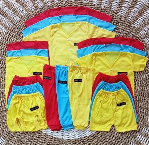 Paket hemat baju bayi polos 18 pcs / 9 Stel baru lahir new born lengkap komplit Set Pakaian Bayi Premium