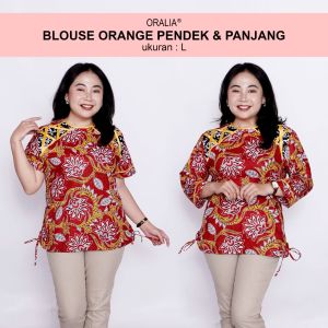 Blouse Big Size Wanita Atasan Batik Jumbo LD 140 Pakaian Atasan Model Blus Pendek Jumbo Seragam Kerja Batik / Blus Kantor Formal S-M-L-XL-2L-3L-4L-5L-6L-7L / Pakaian Batik Kekinian Kantor Bahan Wanita Model Terbaru