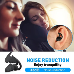 1Pair Noise Cancelling Silicone Reusable Ear Plugs For Sleep Work Travel Earplugs Noise Sensitivity