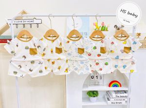 Bộ cộc tay bé trai/gái chất vải tăm lạnh có túi dễ thương thoáng mát 6-17kg