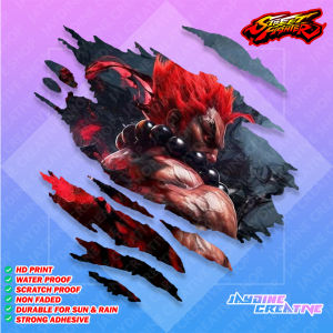 Street Fighter Scratch Design Sticker Indoor Outdoor Vinyl Sticker Waterproof & Non-Faded