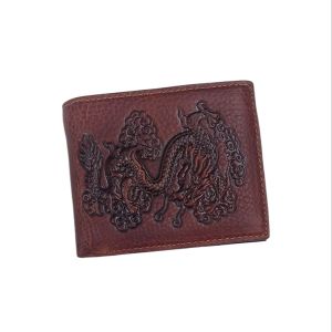 Dompet Kulit Pria Dompet Lipat Pria Kulit Sapi Logo Dragon