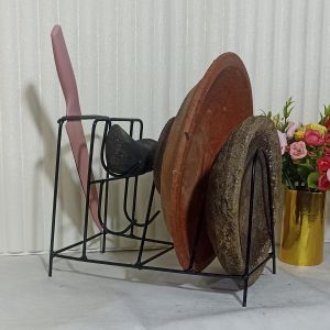 Rak Cobek Serbaguna Besi Minimalis – Rak Pengering & Penyimpanan Alat Dapur