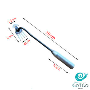 GotGo【มีสินค้าในสต๊อก】 คราดเก็บหญ้า แบบ mini อุปกรณ์ทำสวน คราดเหล็ก หัวคู่จอบขุดดิน 4 ฟัน ขุดหญ้า ขุดดิน rake