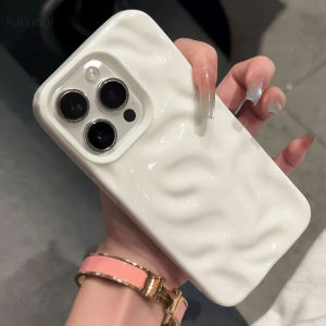 Ốp lưng bảo vệ silicone mềm sang trọng cho iPhone 17 Air 14 15 16 11 12 13 Pro Max Plus họa tiết sóng gập kẹo