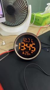 นาฬิกาปลุก LED ที่มีอุณหภูมิ RGB ไฟมีเซ็นเซอร์รับเสียงข้ามพรมแดนไปจนถึงจังหวะ