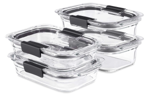 Rubbermaid Brilliance Glass Storage 3.2 cup Food Containers with Lids Clear food prep ideal for thermomix