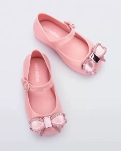 MINI MELISSA Love IV Sepatu Flat Anak Perempuan Motif Polos dengan Aksen pita - Nyaman & Stylish ( 22/ 23 - 30 )