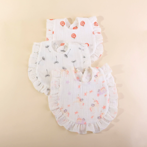 Yếm trẻ em cho ăn mềm mại thoáng khí chảy nước dãi BIB Ruffle khăn trẻ em Snap BIB trẻ sơ sinh yếm cho trẻ mọc răng ăn bandannas 3pcs