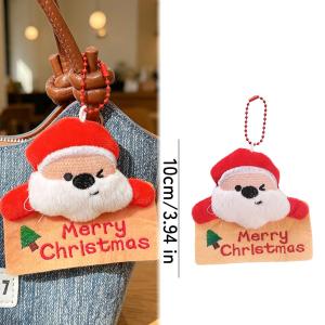 YESPERY Cartoon Christmas Plush Doll Pendant Keychain Fluffy Cute Creative Soft Stuffed Doll Backpack Pendant Christmas Gift