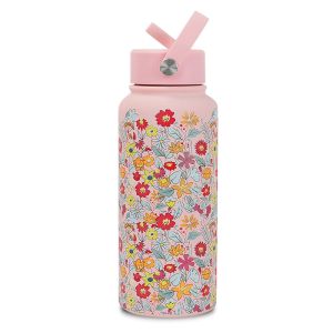 SPDD Large Capacity 1L Sports Water Bottle Stainless Steel Vacuum Insulation Thermos Cup Creative Printing Mouth Cold Retention Tumbler Sports Use