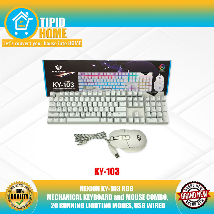 NEXION KY-103 RGB MECHANICAL KEYBOARD and MOUSE COMBO, 20 RUNNING ...