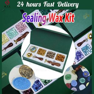 【COD】Retro Wax Seal Stamp Alphabet Letter Retro Wood Stamp Kits Replace Copper Head Hobby Tools Sets Post Decor Wax-Seal-Stamp-Kit