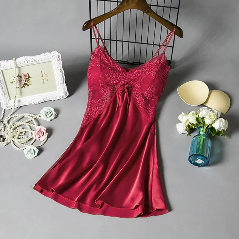 Lace Nightdress Sleepwear, Silk Nightdress Women, Lace Home Dress