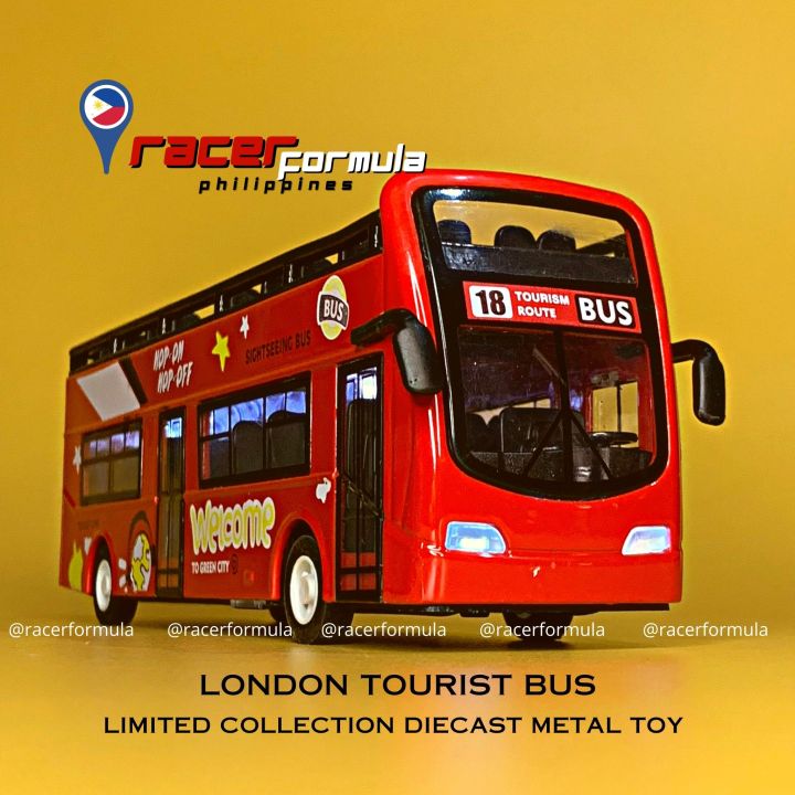RACER FORMULA】LONDON Double Decker Bus Toy Metal Toy Bus 1:32
