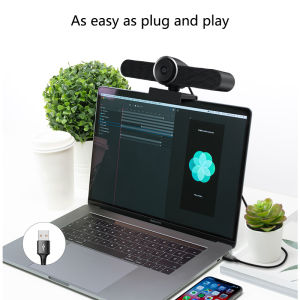 Tenveo VA4K 4K Webcam Conference TV Room Web Camera with Microphone and Speaker Computer Video Camera Wide Angle AI Auto Framing Dual Mics Works with Microsoft Teams Zoom Google Voice PC (4K)