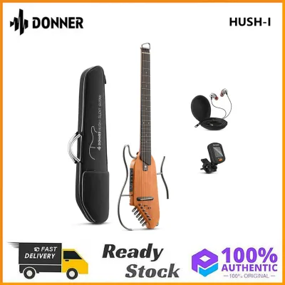 Donner Travel Guitar HUSH-I Headless Silent Guitar Removable Frames Ultra Light Acoustic Electric Guitar with Gig Bag Hush I Silent Guitar HUSH I