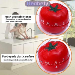 Heabety Cà chua hẹn giờ điện tử nhà bếp nhắc nhở Pomodoro cơ khí đếm ngược báo động nhà bếp nấu ăn Công cụ trò chơi hẹn giờ đồng hồ