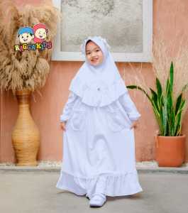 BAJU GAMIS PUTIH MANASIK GAMIS ANAK MUSLIM PUTIH POLOS RAGGAKIDS