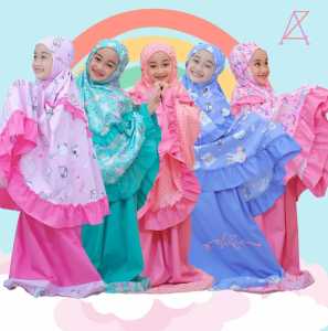 Mukena Anak Perempuan Usia 2-10 Tahun Bahan Lembut Dan Adem Motif Lucu dan TERBARU 2024