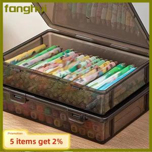 fanghui กล่องจัดระเบียบเอกสาร1ชิ้นกล่อง A4เอกสารรับรองครัวเรือนข้อมูลสำคัญกล่องเก็บหนังสือลงทะเบียนกันฝุ่น