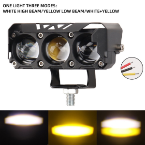 XYKJ Lampu Sorot Motor Paling Terang 30W 12-24V Lampu Tembak Laser Foglamp Sql 3 Mata Buat Motor Mobil