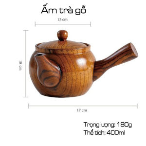 Ấm pha trà gỗ táo Ấm pha trà bằng gỗ có tay cầm Ấm trà gỗ tự nhiên. Dung tích 400ml.