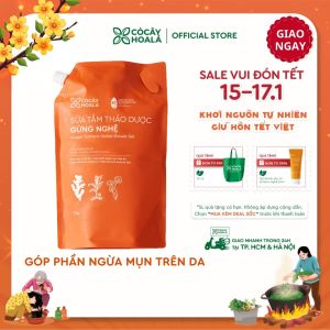Sữa Tắm Thảo Dược Cỏ Cây Hoa Lá Gừng Nghệ Giữ Ấm Mờ Thâm Mụn 1000g
