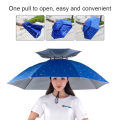 Foldable Double-Layer Anti Rain UV Sun Protection Golf Fishing Umbrella Hat Hiking Camping Beach Headwear Cap Payung Topi. 