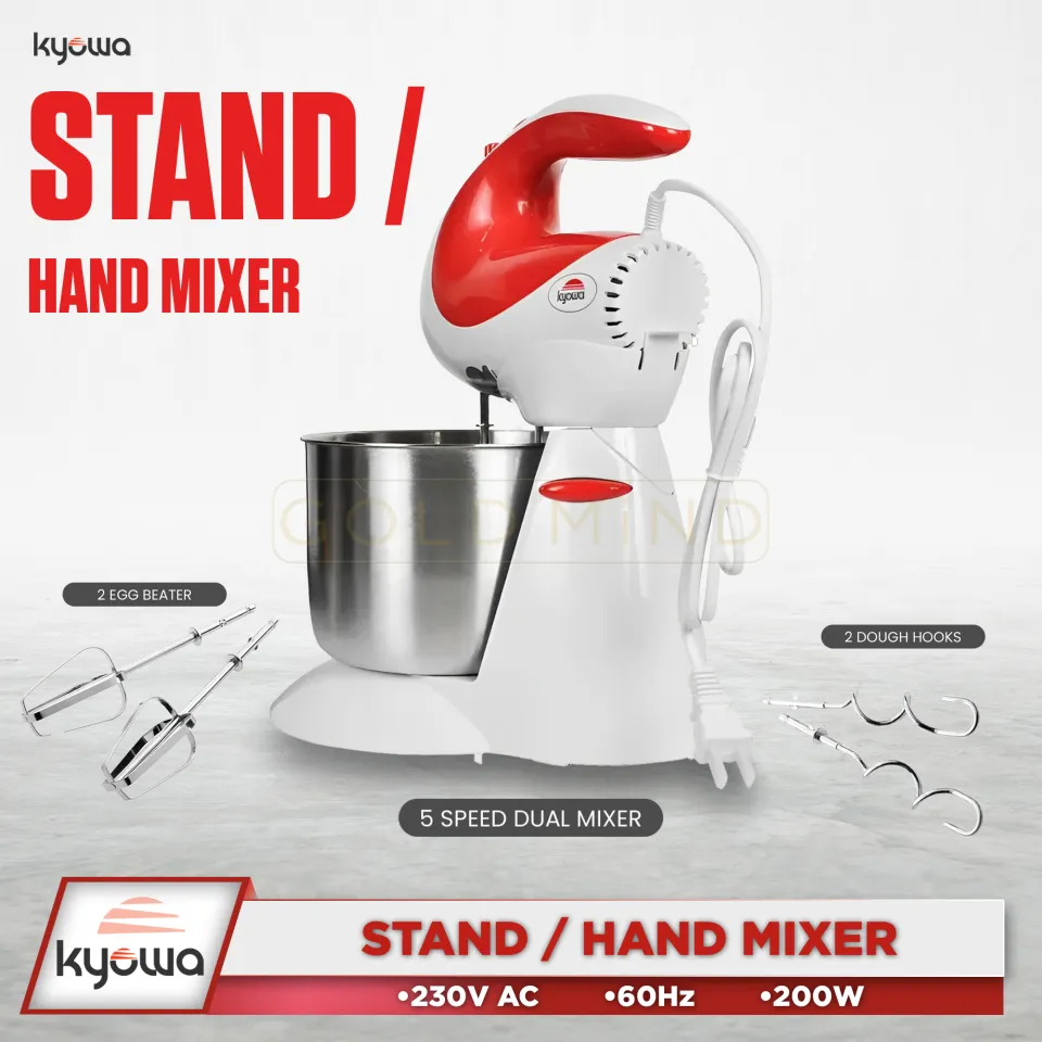 Kyowa Mixer Dual Stand or Hand Mixer with 1.5 Liters Stainless Steel Bowl 200W Gold Mind Everyday Low Price Lazada PH