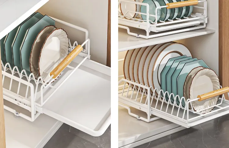Kitchen Dish Rack For Kitchen Cabinet Pullout Basket Dish Rack