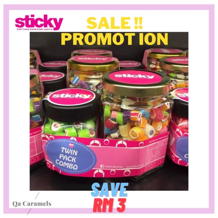 Promotion Sticky Candy Twinpack Combo Murah Gula Gula Sweet Fruits Flavours Handmade T Set 8718