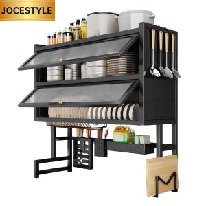 Double Layer Multi-Functional Cabinet with Drip Tray Bowl Storage Organizer Detachable Space Saving Draining Shelf Household Kitchen Accessories