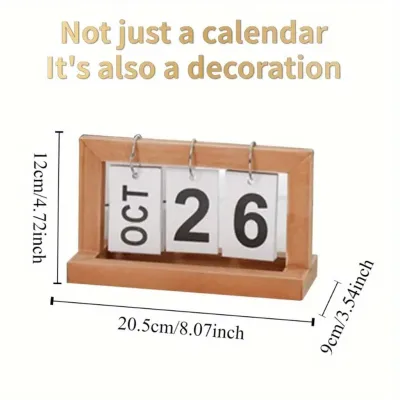 Wooden Calendar Nordic Simple Style Multicolor Flipping Wooden Desk Calendar Page Calendar Ornaments