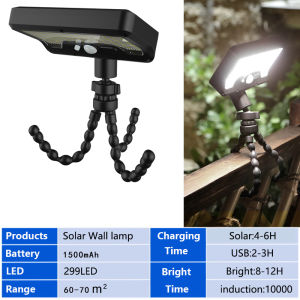AIMO Solar flood light outdoor courtyard human induction clip lamp courtyard balcony solar wall light