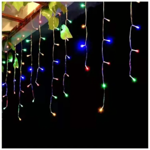 【BUY 1 TAKE 2】Icicle Light Led Fairy String Lights Eaves Decor For Christmas Raya Outdoor Curtain Wedding Party Hallowee Stair Decoration 12m Solar Lights Curtain Icicle Lights Fairy String Lights Waterproof For Christmas Garden Tree Decor