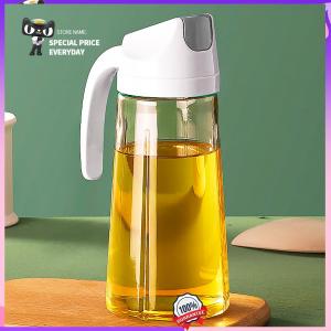 630ML Large Capacity Glass Oil Dispenser with Automatic Flip Top No Drip Leak Proof Oil Pot for Kitchen Cooking Oil Soy Sauce Vinegar Heat Resistant BPA Free Condiment Container Japanese Style