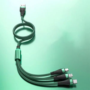 Transparent Luminous Super Fast Charging 3-in-1 Data Cable for iPhone Samsung Xiaomi Huawei Cellphone Original