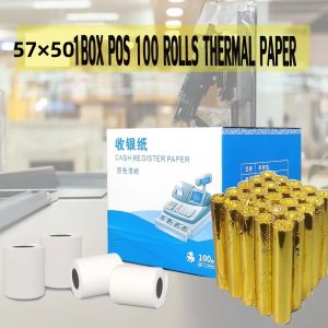 High Quality Glossy 100PCS Foodpanda POS  Thermal Paper 100 rolls 57x30 57mmx40mm 57x50 coreless suitable for a variety of bluetooth printers PT-210 portable paper roll