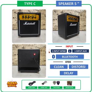 ampli gitar 3 input 8 inch ada bluetooth efek distorsi & efek delay bisa untuk karaoke bonus kabel jacksenar gitar hanger