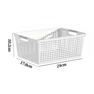 3Pcs Miscellaneous Storage Box with Handle / Thicken Plastic Storage Basket / Dormitory Kitchen Bedroom Organizer Box / Multipurpose Stackable Storage Box