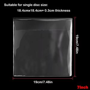 ALLUCK 7/10/12 inch Vinyl Records Sleeve Resealable Thickened LP Record Cover Record Storage Bags Record