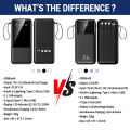 20000mAh Power Bank Fast Charge Portable Powerbank Built In 4 Cables For iPhone Samsung QC PD 22.5W Charge Flashlight. 