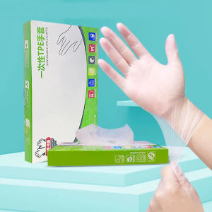 Disposable Gloves 100pcs/box Clear Latex Free TPE Gloves For  Safety Gloves Cleaning Gloves Food Handling Laboratory Work Garden Work