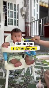 Ghế ăn dặm cho bé* Space BaBy * chính hãng 3 trong 1 gấp gọn tiện lợi nhựa ABS cao cấp