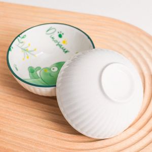 Bát ăn dặm cho bé gốm sứ hình khủng long dễ thương chịu nhiệt cao cấp