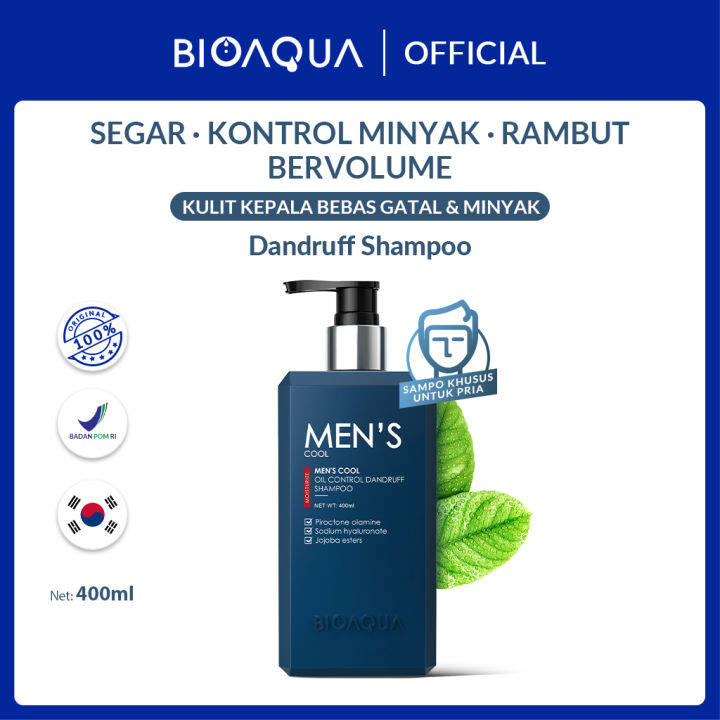 BIOAQUA Sampo Pria Shampoo Anti Ketombe Men's Cool Oil Control Dandruff Shampoo 400ml