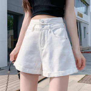 กางเกงยีนส์ขาสั้นเอวสูง กางเกงยีนส์เอวสูง แฟชั่นสไตล์เกาหลี เนื้อผ้าดี ทรงสวย สวมใส่สบาย