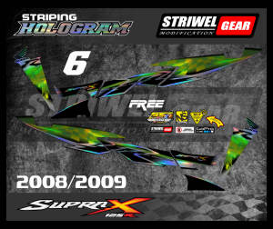 Supra 125X Striping List Standar Hologram Honda Supra X 125 Tahun 2008-2009